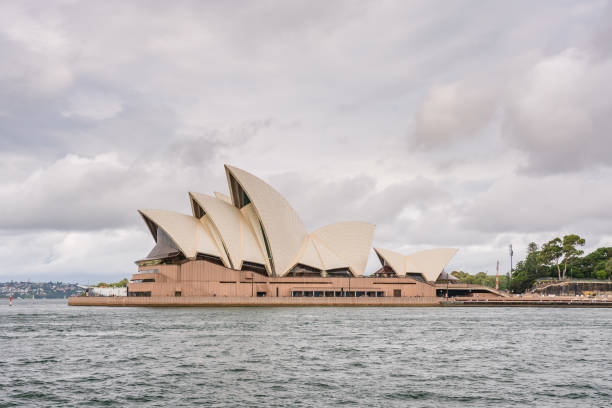 Sydney skyline at twilight. Panorama of the Sydney Skyline. The Sydney Opera House small on the left side and Sydney Harbour Bridge. Twilight Scenic Sydney Panorama.