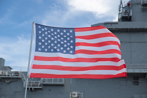 American flag at CVN-10