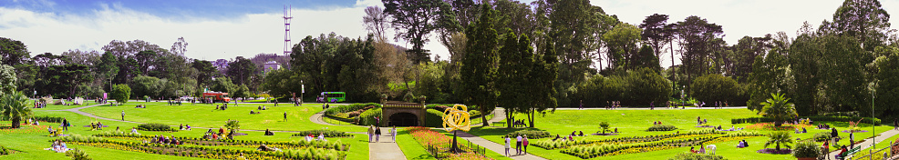 San Francisco, CA, USA. March 30, 2024 :The people are enjoying the beautiful weather and the many activities that Golden Gate Park has to offer.