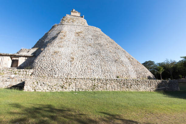 Main temple at the Mayan archeological site of Edzna in the state of Campeche, Mexico.