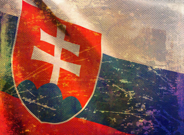 3d illustration of waving Slovakia flag.