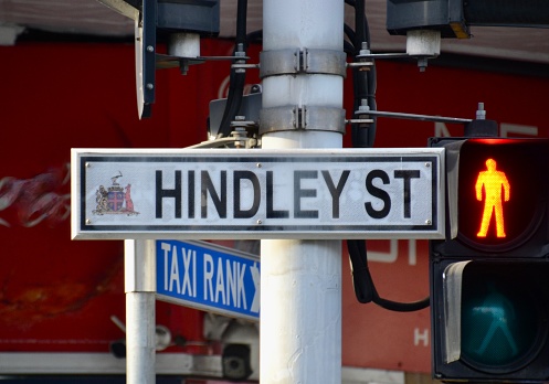 Hindley Street is a slightly seedy stretch in the CBD