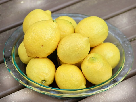 Lemons In A Glass Bowl