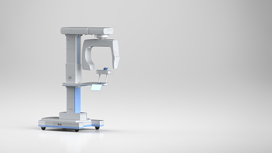3d rendering x-ray scanner machine for dental treatment with space
