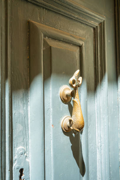 Valletta, Malta, April 03, 2024 characteristic fish-shaped handles in the doors of the buildings in the historic center of the city