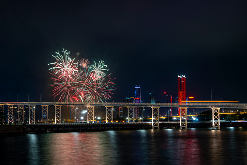 City Celebrates New Year Festival Fireworks Show