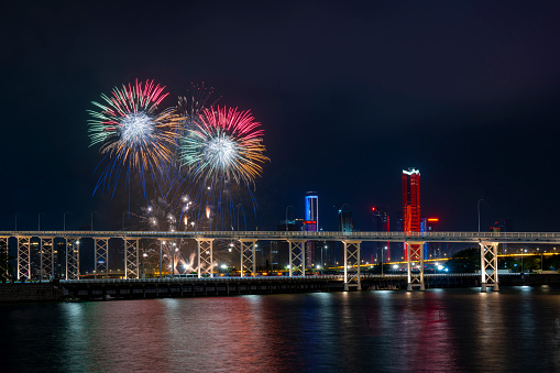City Celebrates New Year Festival Fireworks Show