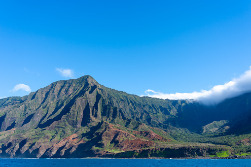 Nāpali Coast State Wilderness Park lies in the northwest of Kauai Island, Hawaii.