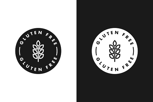 Gluten free, label, sticker or symbol. Gluten free icon sign. Diet concept. Healthy eating. Natural and organic foods.