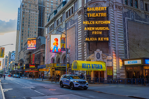 NY, USA. 04.16.2024. A glimpse of the Shubert Theater on Broadway, hosting the grand debut of the musical sensation, 'Hell's Kitchen'.
