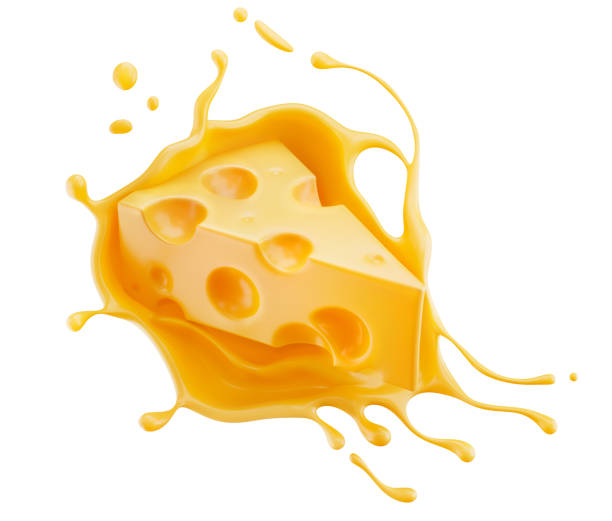 istock Piece of cheese with Cheese sauce isolated on white background. 2149456681