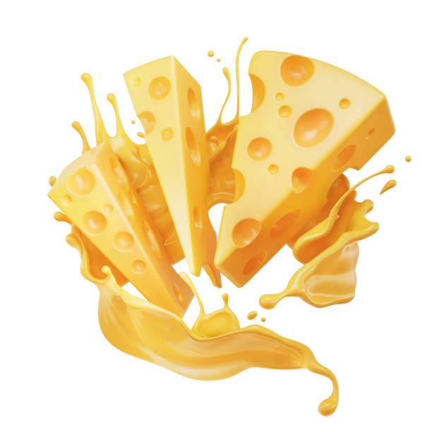 istock Piece of cheese with Cheese sauce isolated on white background. 2149456698