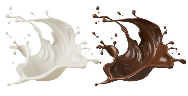 istock Milk and Chocolate splash, Milkshake and Cocoa pouring. 2149457364