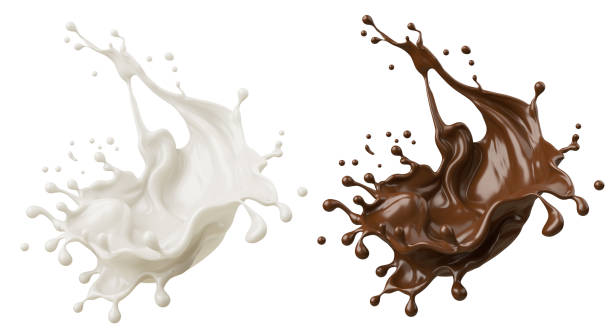 istock Milk and Chocolate splash, Milkshake and Cocoa pouring. 2149457367