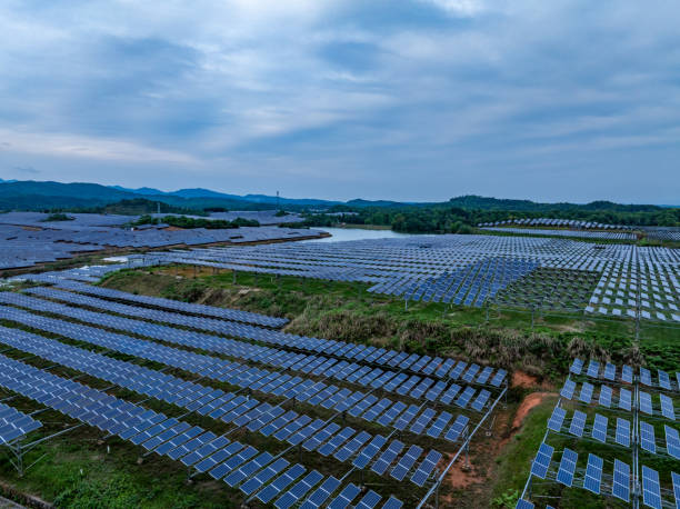 istock Photovoltaic panel aerial photography 2149457600