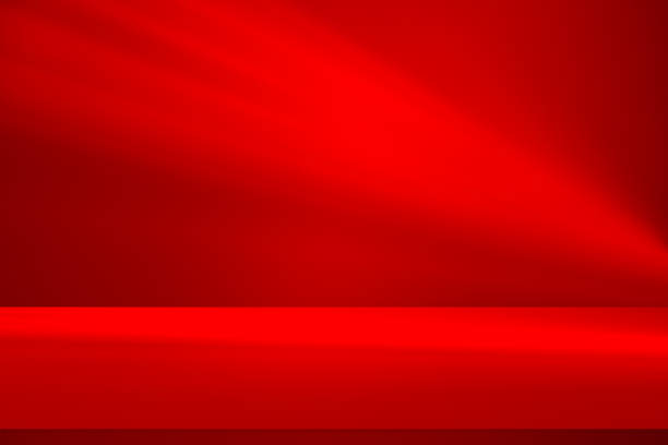 istock Wall interior background, studio and backdrops show products.with shadow from window color red . background for text insertion and presentation product 2149458695