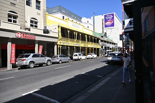 Cape Town, South Africa - March 30, 2024 - Long Street is a major street located in the City Bowl section famous as a bohemian hang out. It plays a significant role in Cape Town’s culture and history. Stretching all the way from the Cape Town Convention Centre, cutting through the heart of the CBD, and ending at Kloof Street, it is a magnet for visitors, both local and international.
