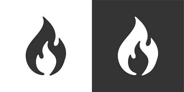 Flame glyph solid icon. Solid icon that can be applied anywhere, simple, pixel perfect and modern style