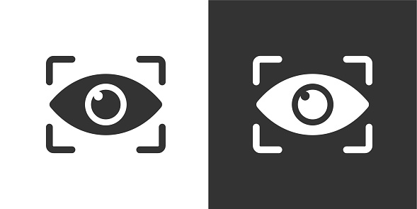 Eye security glyph solid icon. Solid icon that can be applied anywhere, simple, pixel perfect and modern style