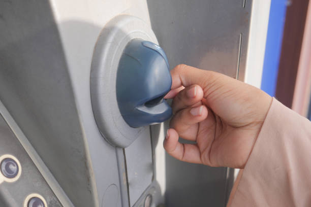 istock Hand Using Credit Card To Withdrawing Money From Atm Machine. 2149467061