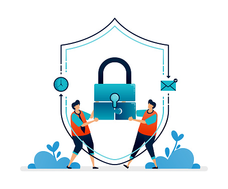 illustration of solve digital security problems with the best cooperation and handling