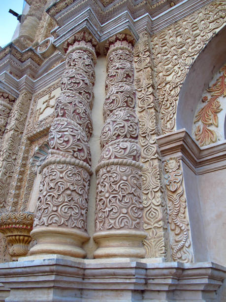 Detail of a column in  Baroque styte.