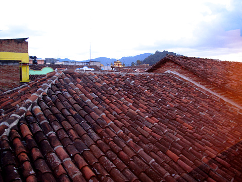 The view on roofs in San Cristobal de Las Casas, Mexico