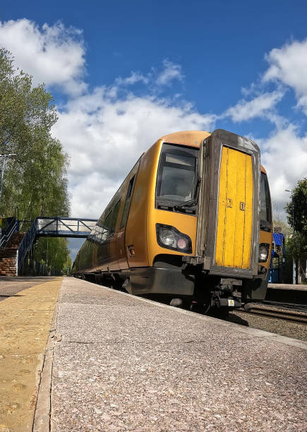 istock Generic Diesel powered railway line station in the English countryside. 2149484983