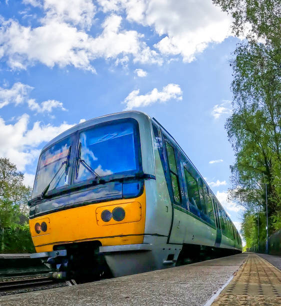 istock Generic Diesel powered railway line station in the English countryside. 2149485313