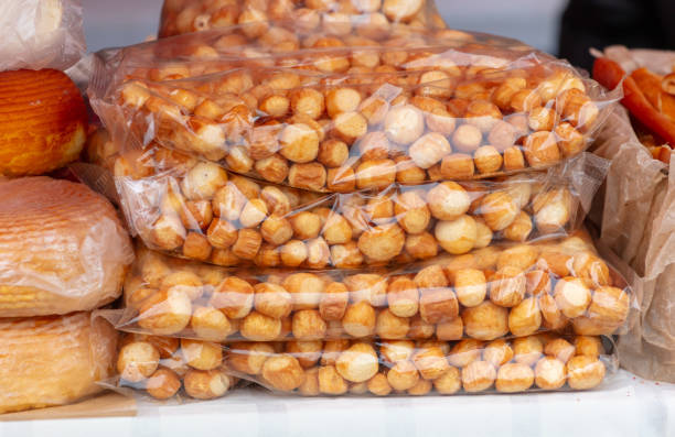 istock Close-up of cheese on a market counter 2149490601
