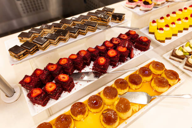 istock Sweet cakes on display in a restaurant 2149491055