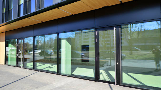 istock Panoramic windows of new commercial premises. 2149491305