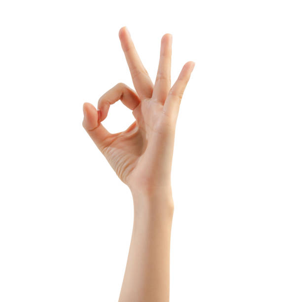 istock Hand showing ok sign on white backgrounds, clipping path. 2149492576