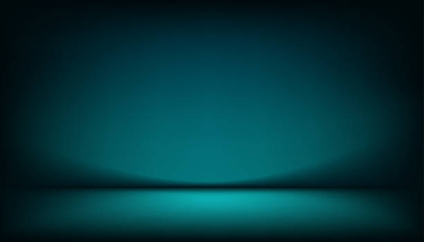 illustrations, cliparts, dessins animés et icônes de studio mural à fond vert avec spots au sol. minimalisme vide vert foncé toile de fond scène spectacle avec néon pour la présentation du produit, support de podium d’affichage bleu 3d pour le concept de technologie - prise de vue en studio