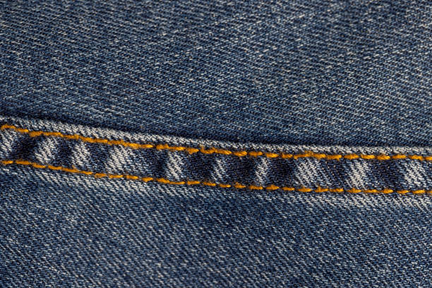 new blue denim, close-up of a piece and elements of clothing made of blue denim