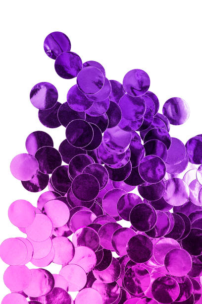 Pink and purple confetti isolated