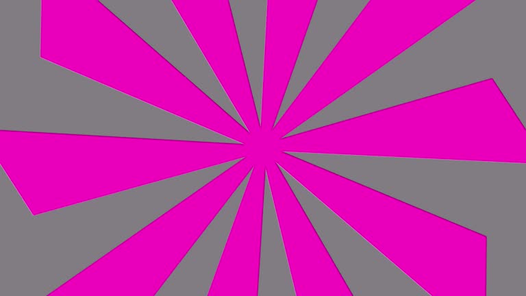 Expanding rotary blade pattern in pink on grey