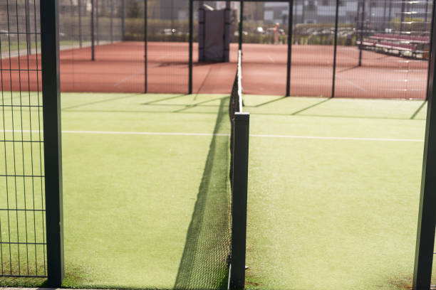 istock View of multi-functional sports area with tennis courts 2149502542