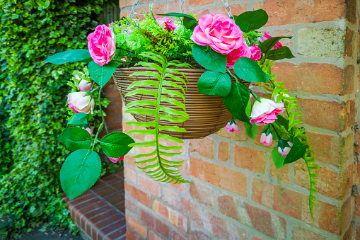 hanging basket artificial flowers garden