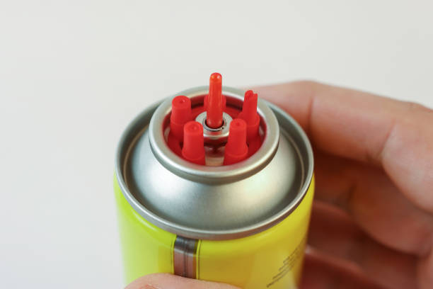 istock Cylinder with compressed gas for filling lighters. 2149504210