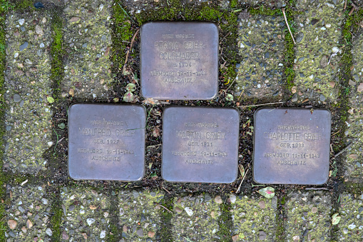 Stolperstein Memorial Stone From Family Grier At Amsterdam The Netherlands 10-4-2024