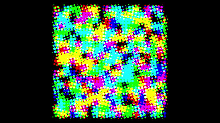 Multi colored square half tone pattern
