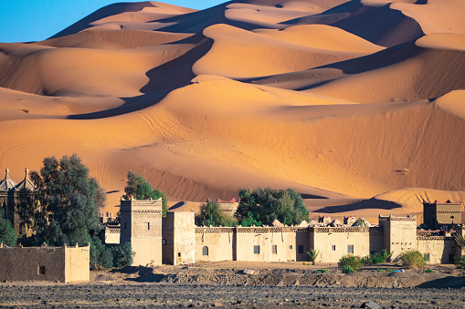 Merzouga, Morocco, Stunning sand dunes in the desert