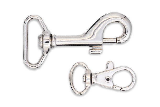 istock Clip hook isolated on white. Metal clothing element. 2149506762