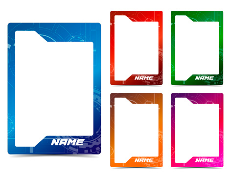 futuristic techno abstract background card frame template design set