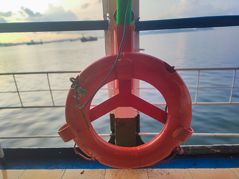 photography of floating safety on board