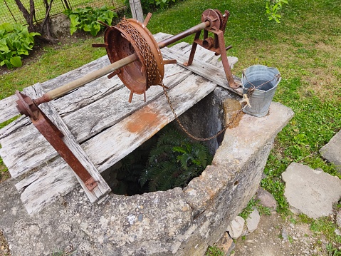 The millstone, olive oil press squeeze out olive oil. the old way