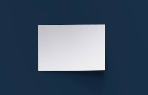 istock Empty horizontal 5x7 ratio poster on dark blue background 2149509464