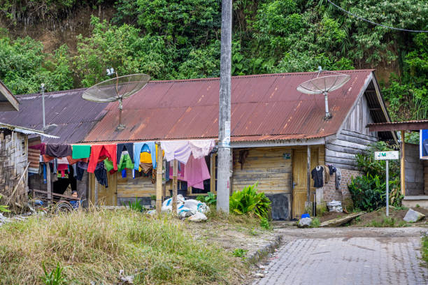 Small and poor shacks in La Guajira, Colombia