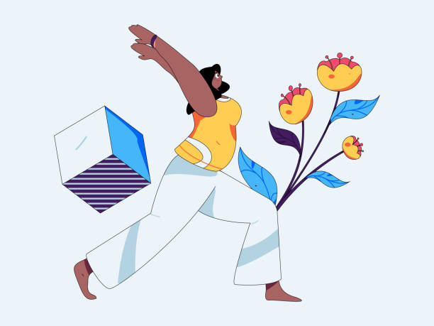 istock Practicing yoga, physical and mental health, flat vector character concept, operation hand drawn illustration 2149511141